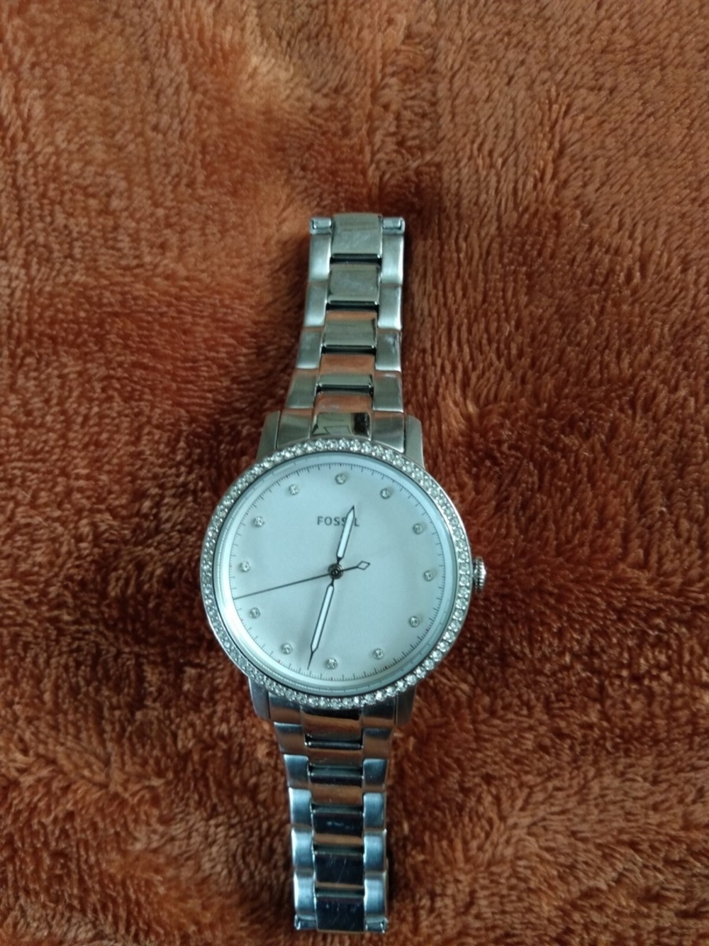 Fossil Silver Crystal-Accented Men's Bracelet Watch